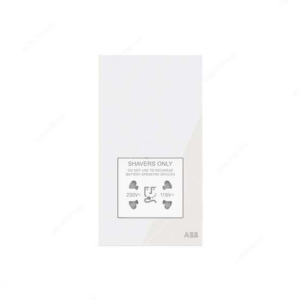 ABB Shaver Socket, AM40188-WG, Millenium, 20A, White Glass
