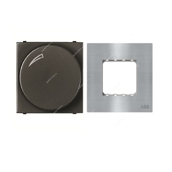 ABB Rotary Dimmer With Half/Double Rocker Frame, AMD60344-AN-plus-AMD5144-ST, Millenium, 1 Module, 1 Gang, 2 Pcs/Set