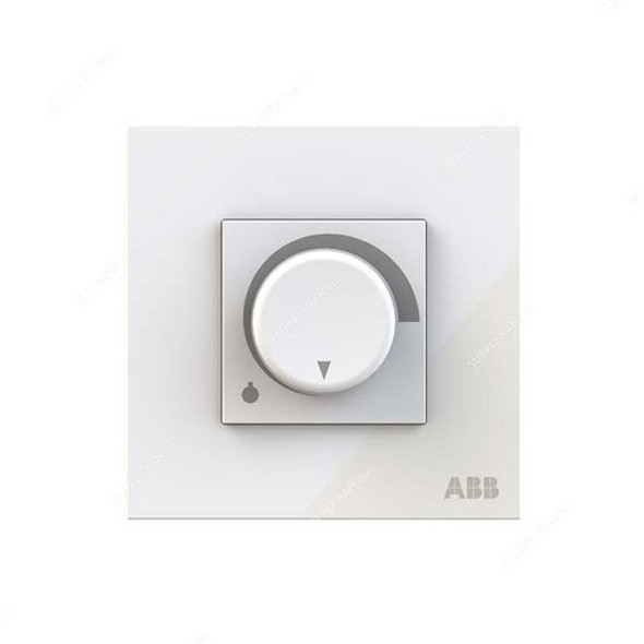 ABB Basic Rotary Dimmer With Frame, AM41344-WG, 1 Gang, 400W, White Glass