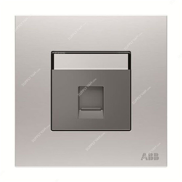 ABB BT Master Telephone Socket, AM30544-ST, Millenium, 1 Gang, RJ11/RJ12, Stainless Steel