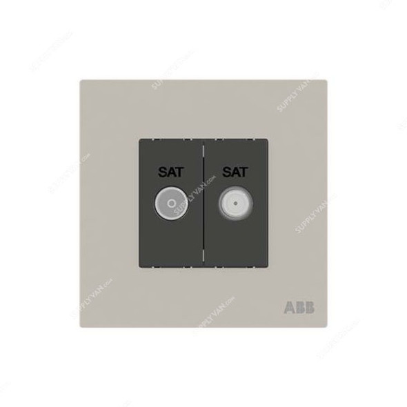 ABB F-Type SAT Twin Socket, AM32344-DU, Millenium, 2 Gang, Dune Sand