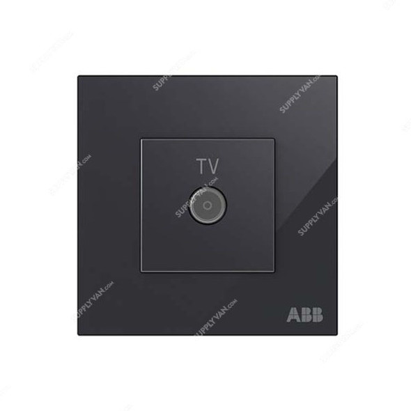 ABB TV Socket, AM30144-BG, Millenium, 1 Gang, Black Glass