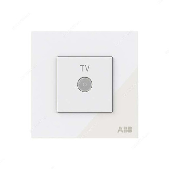 ABB TV Socket, AM30144-WG, Millenium, 1 Gang, White Glass