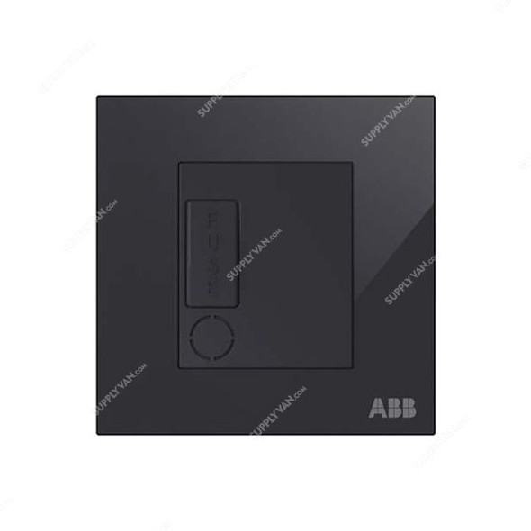 ABB Single Pole Spur Unit W/ Flex Outlet, AM50653-BG, Millenium, 13A, 6kA, Black Glass