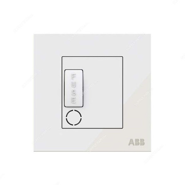 ABB Single Pole Spur Unit W/ Flex Outlet, AM50653-WG, Millenium, 13A, 6kA, White Glass