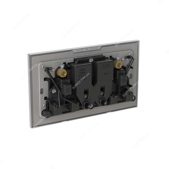 ABB Double Pole Switched Socket With LED, AM240147-DU, Millenium, 2 Gang, 13A, Dune Sand