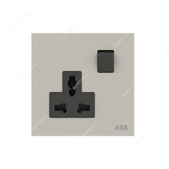 ABB Double Pole Universal Switched Socket, AM29486-DU, Millenium, 1 Gang, 13A, Dune Sand