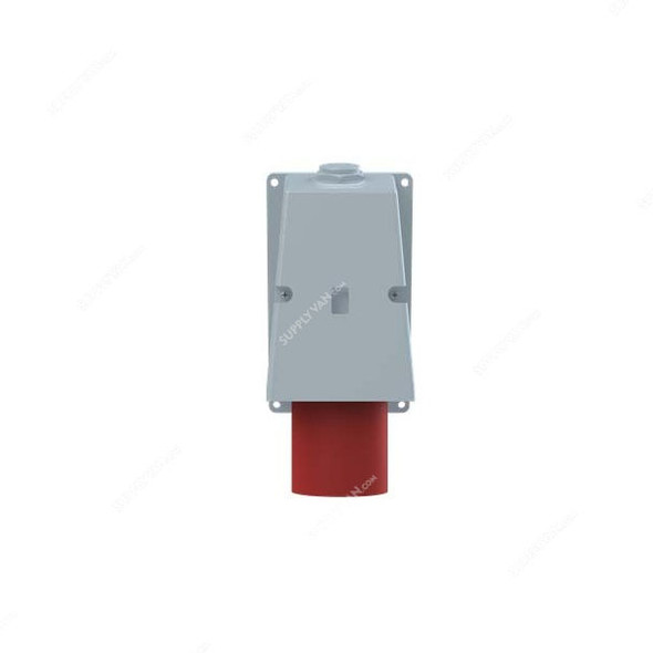 Abb Wall Mounted Socket Inlet, 463BS6, 346-415V, IP44, 63A, 3P+N+E, Red