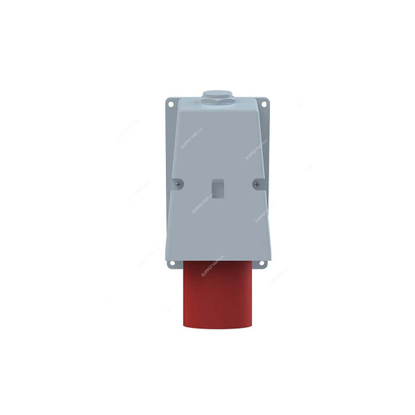 Abb Wall Mounted Socket Inlet, 363BS6, 380-415V, IP44, 63A, 3P+E, Red