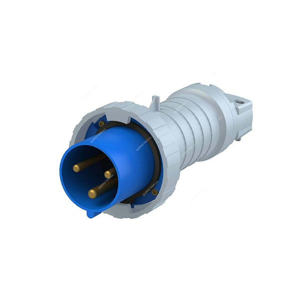 Abb Industrial Plug, 263P6W, 200-250V, IP67, 63A, 2P+E, Blue