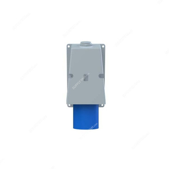 Abb Wall Mounted Socket Inlet, 263BS6, 200-250V, IP44, 63A, 2P+E, Blue