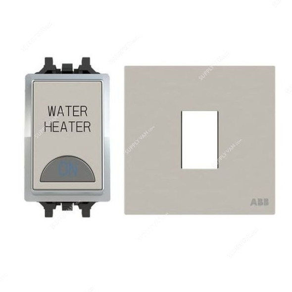 ABB Electrical Switch With LED and Rocker Switch Frame, AMD10920-DU+AMD5120-DU, Millenium, 1 Gang, 1 Way, 20A, Dune Sand