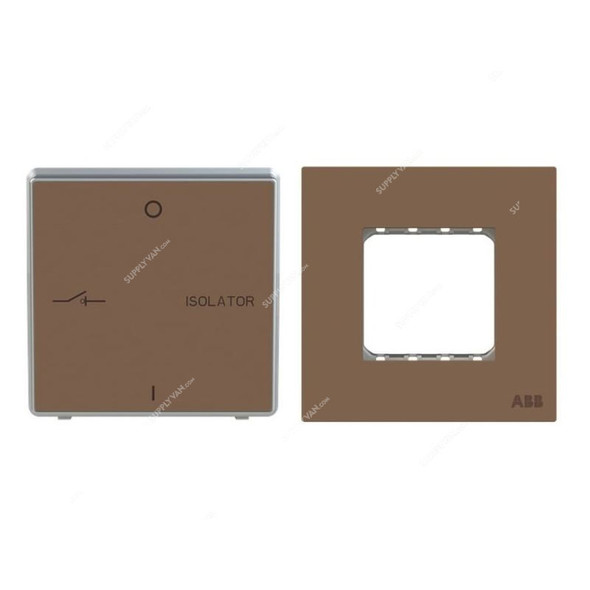 ABB Fan Isolator With Double Rocker Frame, AMD13444-MO+AMD5144-MO, Millenium, 3P, 10A, Mocha Brown