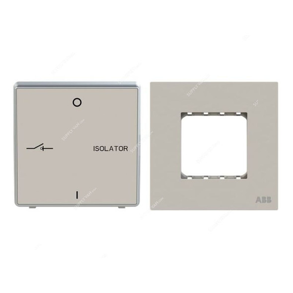 ABB Fan Isolator With Double Rocker Frame, AMD13444-DU+AMD5144-DU, Millenium, 3P, 10A, Dune Sand