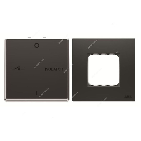 ABB Fan Isolator With Double Rocker Frame, AMD13444-SB+AMD5144-SB, Millenium, 3P, 10A, Silk Black