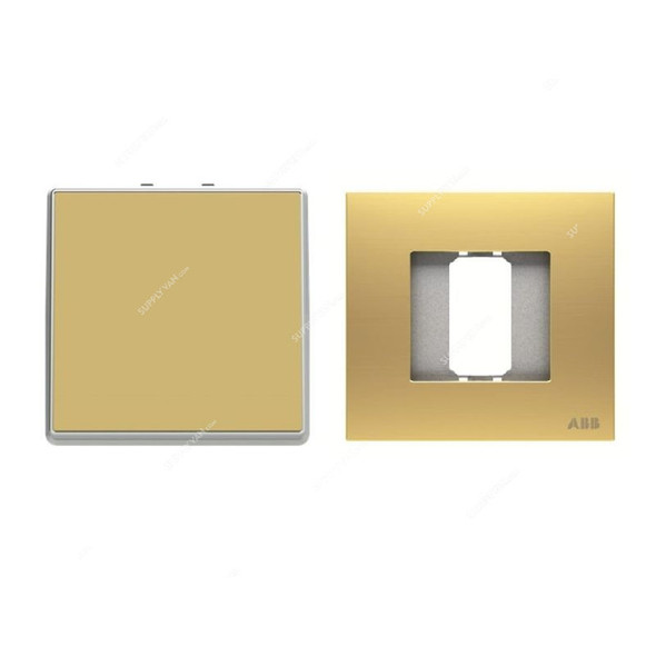 ABB Intermediate Switch With Rocker Switch Frame, AMD11944-MG+AMD5044-MG, Millenium, 1 Gang, 10A, Matt Gold