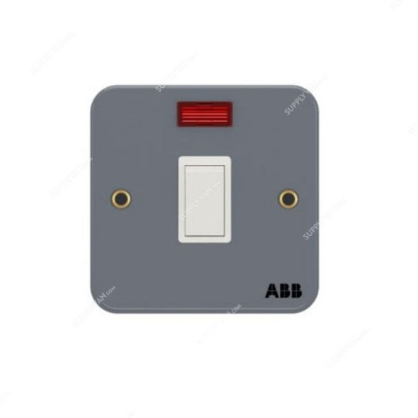Abb Dual Pole Electrical Switch With LED, BM171, Metal Clad Series, Urea, 1 Gang, 20A