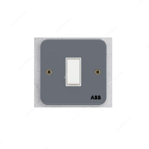 Abb Electrical Switch, BM105, Metal Clad Series, Urea/Metal, 1 Gang, 2 Way, 10A