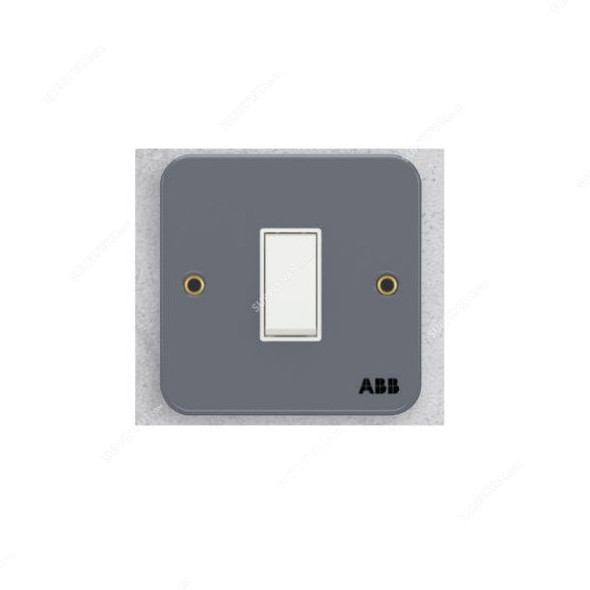 Abb Electrical Switch, BM101, Metal Clad Series, Urea/Metal, 1 Gang, 1 Way, 10A