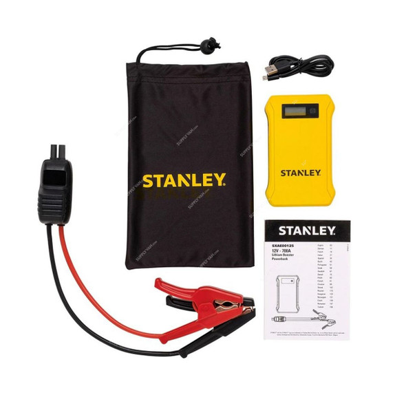 Stanley Lithium Jump Starter With Power Bank and Light, SXAE00125, 12V, 700A, 7200mAh