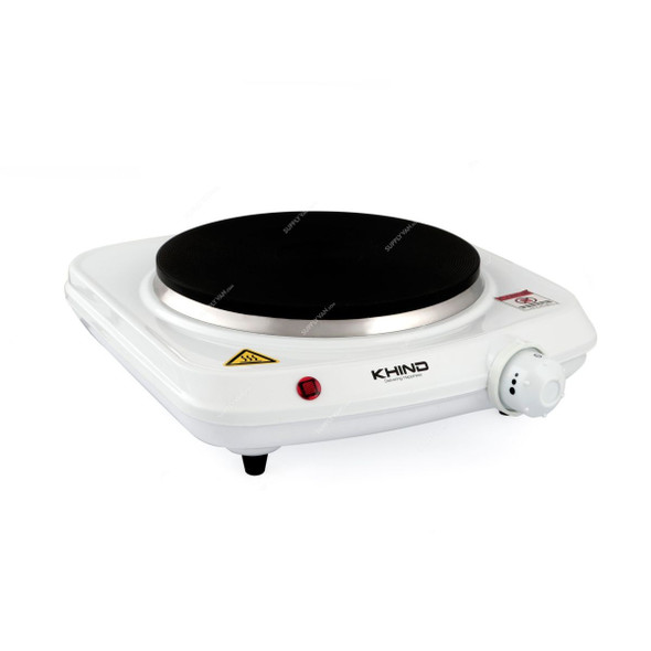 Khind Single Electric Hot Plate, HP1501BW, Cast Iron, 1500W, White