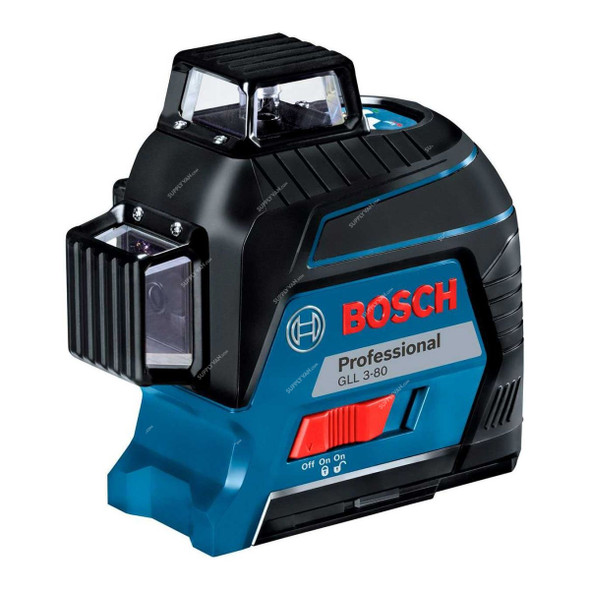 Bosch Professional 3 Line Laser Level, GLL-3-80, 1.5V, 120 Mtrs, Red