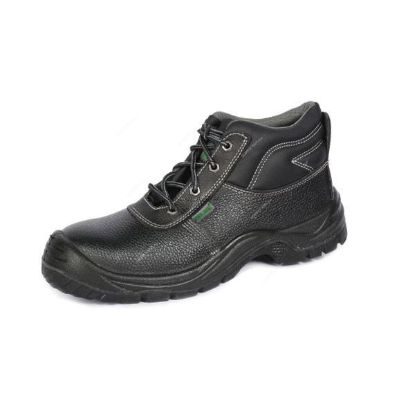 Neilson Wide Fit High Ankle Safety Shoes, NC3, Leather, SBP, Steel Toe, Size46, Black