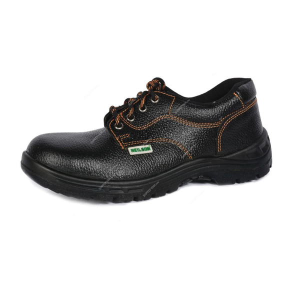 Neilson Wide Fit Low Ankle Safety Shoes, NI6, Leather, S1P SRA, Steel Toe, Size45, Black