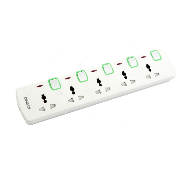 Khind Universal Extension Socket With Neon Indicator, ES8153M5M, 5 Way, 13A, 5 Mtrs Cable Length