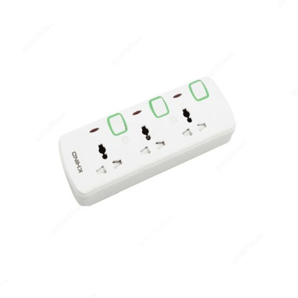 Khind Universal Extension Socket With Neon Indicator, ES8133M3M, 3 Way, 13A, 3 Mtrs Cable Length