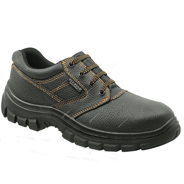 Pitbull Steel Toe Low Ankle Safety Shoes, PB-7050-S3, Genuine Leather, S3, Size43, Black