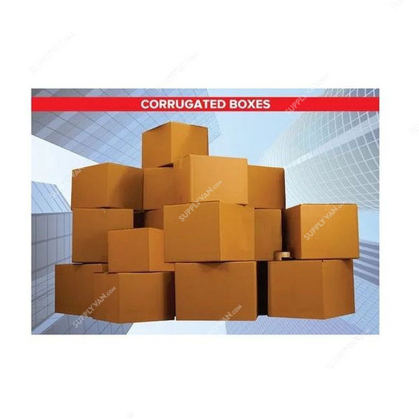 Corrugated Box, 5 Ply, 60CM Height x 60CM Width x 60CM Length, Brown, 5 Pcs/Pack