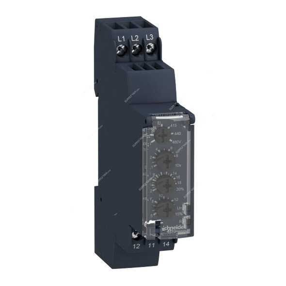 Schneider Electric Multifunction 3-Phase Supply Control Relay, RM17-TE00, 5A, 1 CO, 208-480V