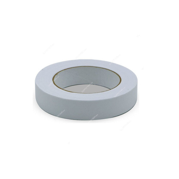 Double Sided Foam Tape, 1MM Thk, 25MM Width x 5 Mtrs Length, White, 5 Pcs/Pack