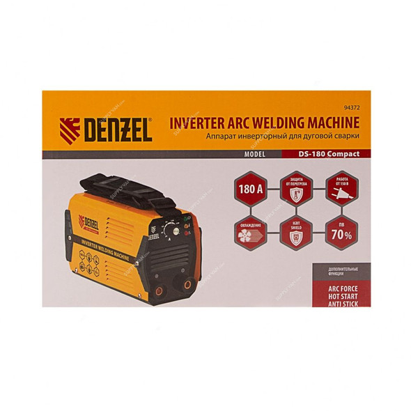 Denzel Compact Inverter Arc Welding Machine, DS-180, 5800W, 180A, 1.6 to 4MM Electrode Dia