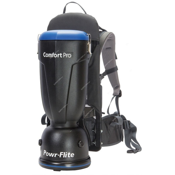 Powr-Flite Backpack Vacuum Cleaner, BP6S, Comfort Pro, 1200W, 10A, 130 CFM, 6 Quarts