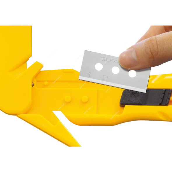 Olfa Concealed Blade Safety Knife With Replaceable Blade, SK-10, 4MM Cutting Depth, Yellow