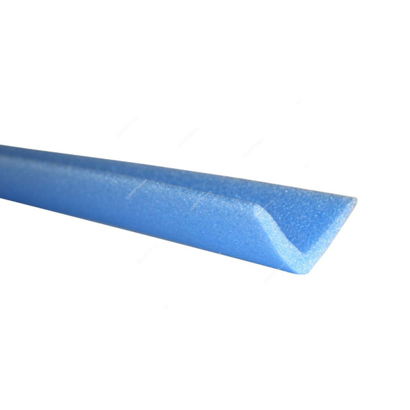 V-Profile Foam Edge Protector, 10MM Thk, 4CM x 4CM Wing Size, 5 Mtrs Length, Blue