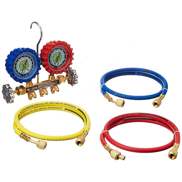 Uniweld 2-Valve Brass Manifold Gauge, QAL3SM-5, 63MM