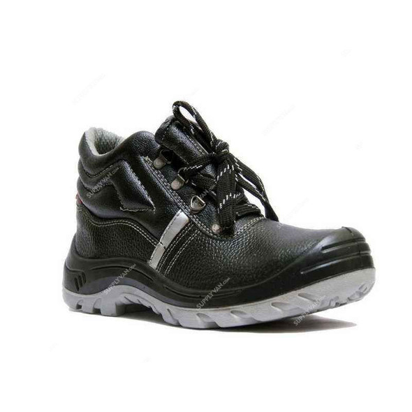 Hillson Mono Density Steel Toe Safety Shoes, HSTMNA, Stamina, Leather, High Ankle, Size43, Black