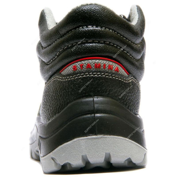 Hillson Mono Density Steel Toe Safety Shoes, HSTMNA, Stamina, Leather, High Ankle, Size43, Black