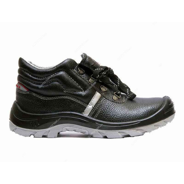 Hillson Mono Density Steel Toe Safety Shoes, HSTMNA, Stamina, Leather, High Ankle, Size40, Black