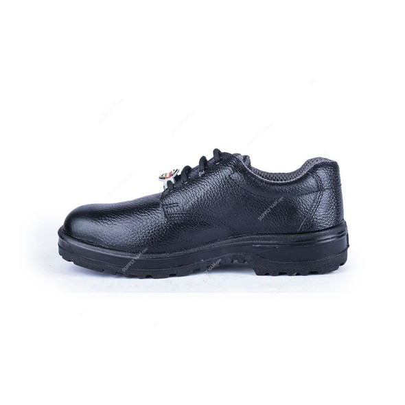Hillson Single Density Steel Toe Safety Shoes, HBSLA, Base, Leather, Low Ankle, Size43, Black