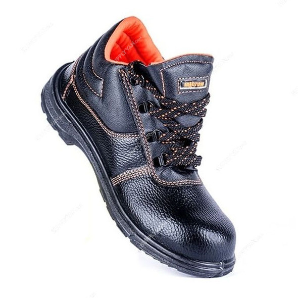 Hillson Single Density Steel Toe Safety Shoes, HBSTNLA, Beston, Synthetic Leather, Low Ankle, Size44, Black