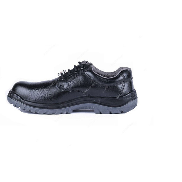 Hillson Double Density Steel Toe Safety Shoes, HSMRLA, Samurai, Leather, Low Ankle, Size45, Black