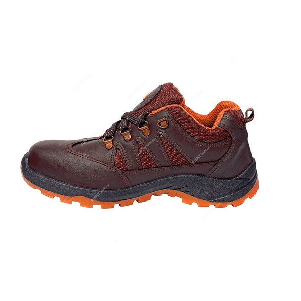 Hillson Double Density Metal Toe Safety Shoes, HSWGLA, Swag 1904, Synthetic Leather, Low Ankle, Size45, Brown