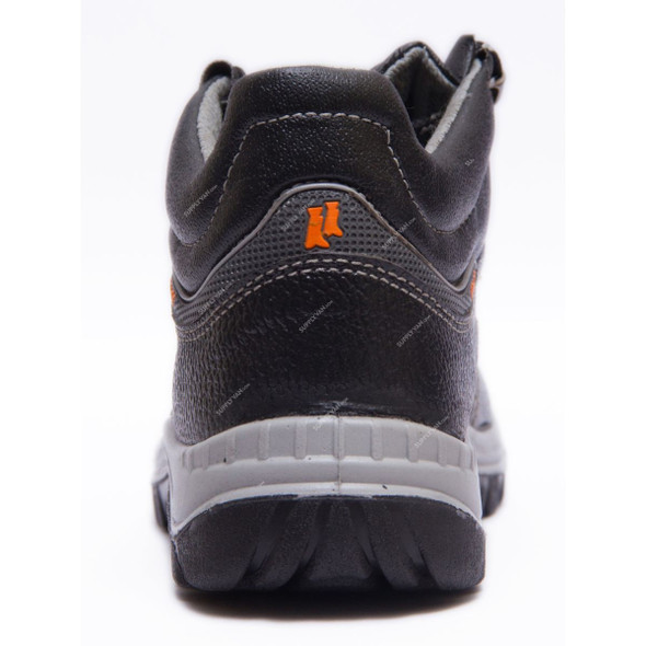 Hillson Double Density Steel Toe Safety Shoes, HMRGHS, Mirage, Leather, High Ankle, Size42, Black