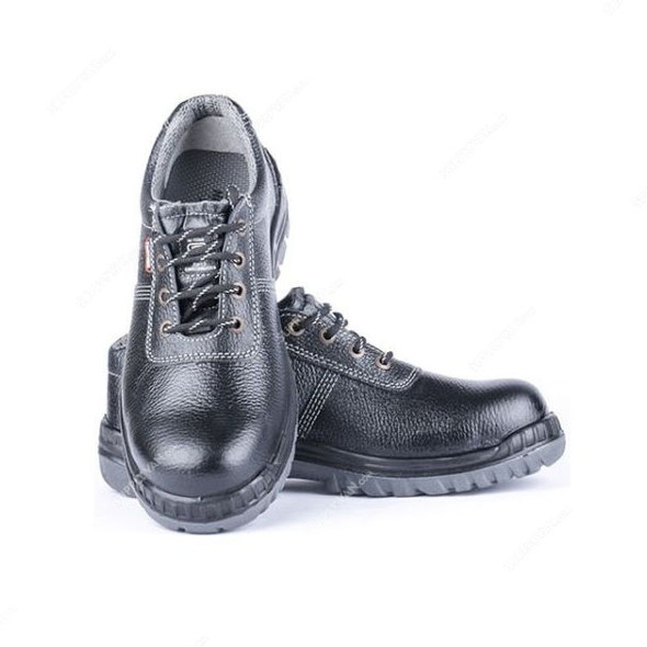 Hillson Double Density Steel Toe Safety Shoes, HPTHRLA, Panther, Leather, Mid Ankle, Size45, Black