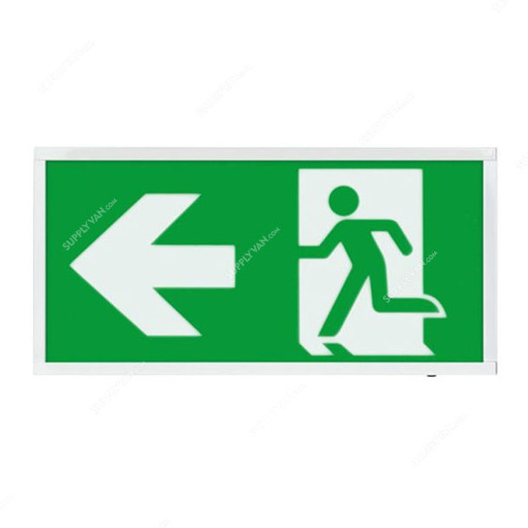 ESP Wall Mounted Emergency Exit Sign Board With Light, Duceri, LED, 3W, 5500K, Cool White, Left Legend