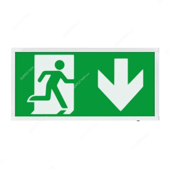 ESP Wall Mounted Emergency Exit Sign Board With Light, Duceri, LED, 3W, 5500K, Cool White, Down Legend